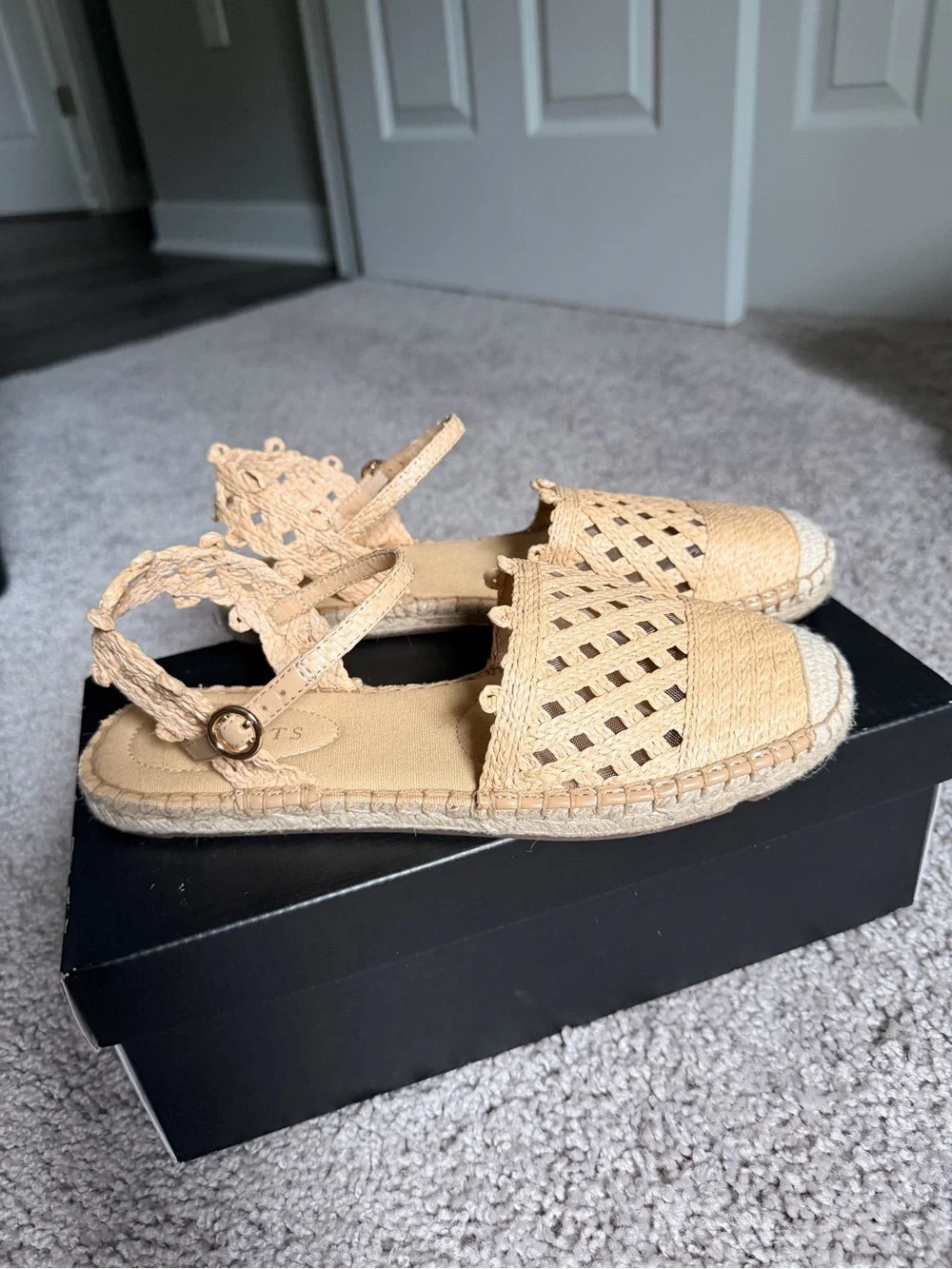 Talbots Crochet Woven Espadrille Sandals in Natural